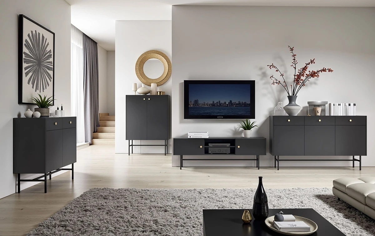 Kolekcja Mebli BELO w Czarnym Kolorze