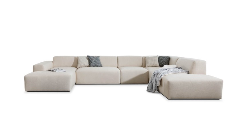 Prawostronny Narożnik ZEUS U XL Modułowy 404 cm OBL+2+1+R+OP Nowoczesny do Salonu PRAWY