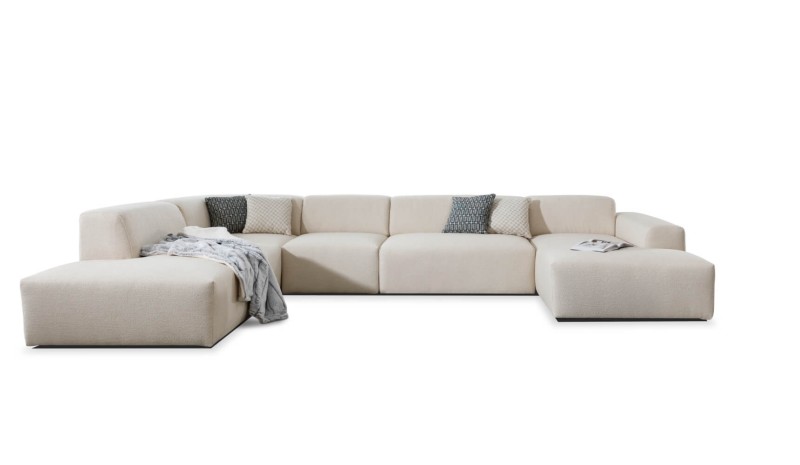 Lewostronny Narożnik ZEUS U XL Modułowy 404 cm OL+R+1+2+OBP Nowoczesny do Salonu LEWY