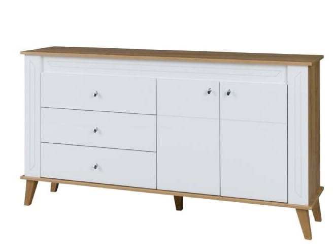 SN7 Komoda szeroka Szuflady Drzwi Duża Styl Skandynawski Biała Sonia.jpg