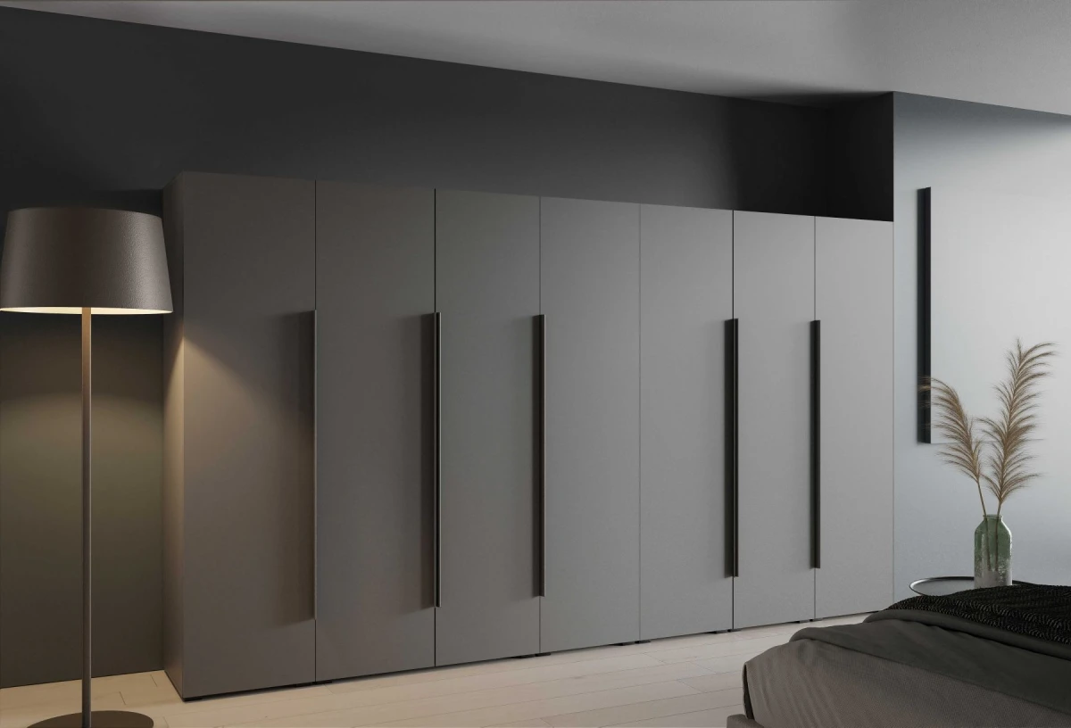 Szafa Modułowa ALEX 350 cm Antracyt Gładkie Fronty Garderoba