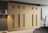 Szafa Modułowa z Nadstawką ALEX 350 cm Dąb Artisan Gładkie Fronty Garderoba