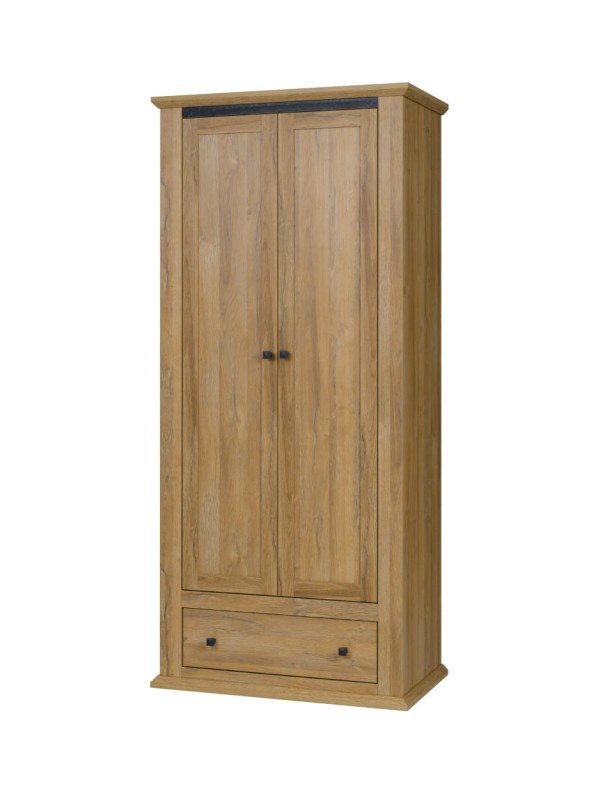 MZ1 Szafa Dwudrzwiowa Szuflada MEZO Biała Dąb Grand Kraft Biały.jpg