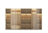 Szafa Modułowa ALEX 350 cm Dąb Artisan Szklane Fronty Garderoba Złote Okucia