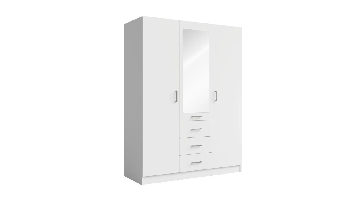 Szafa Otwierana 150 cm Biała Garderoba KONSO