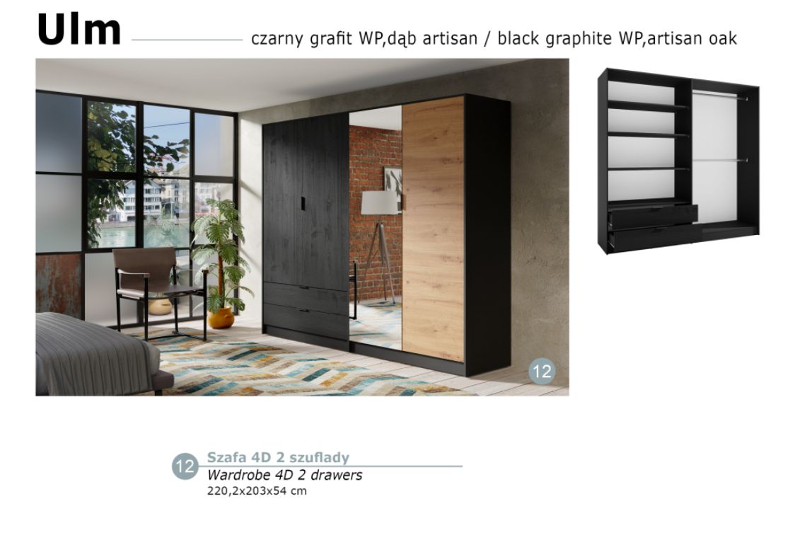 Zdjęcie Prezentujące Otwieraną Szafę 220 cm ULM