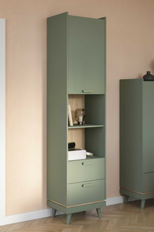 SCANDI 24GDOH88_REGAŁ ZGASZONA ZIELEŃ DĄB OLEJOWANY ARANŻACJA.jpg