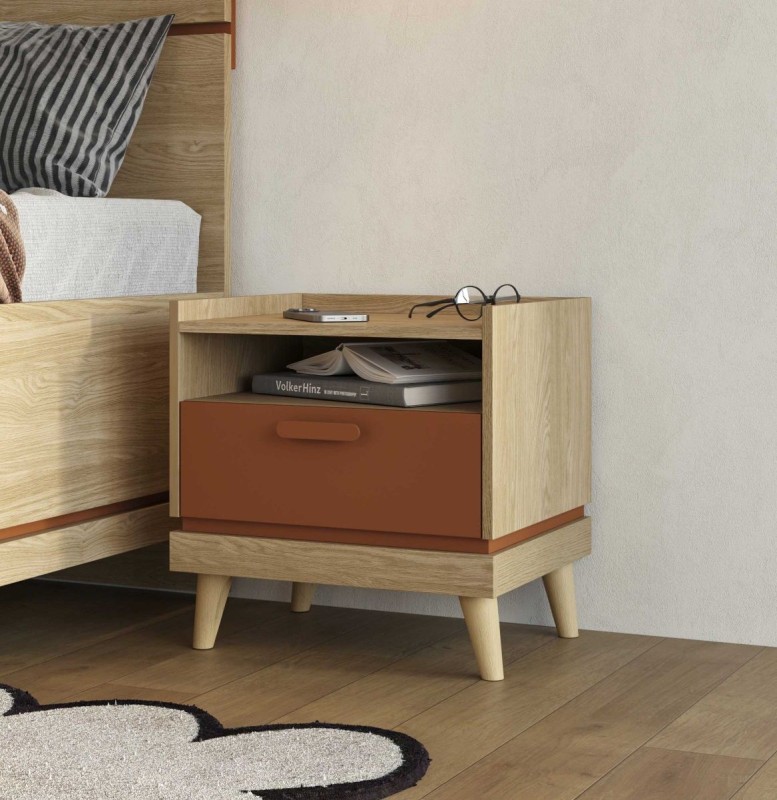 SCANDI 24D5OH22_SZAFKA NOCNA STOLIK NOCNY DĄB OLEJOWANY - CEGLANY ARANŻACJA.jpg