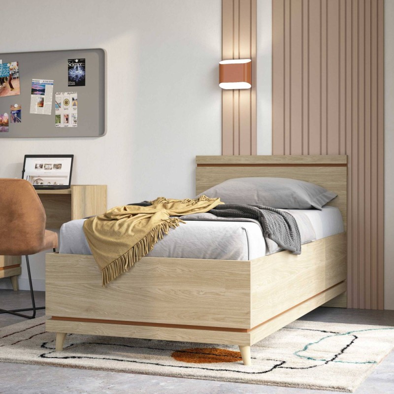 SCANDI 24D5OH34_ŁÓŻKO MŁODZIEŻOWE 100X200 DĄB OLEJOWANY - CEGLANY ARANŻACJA.jpg