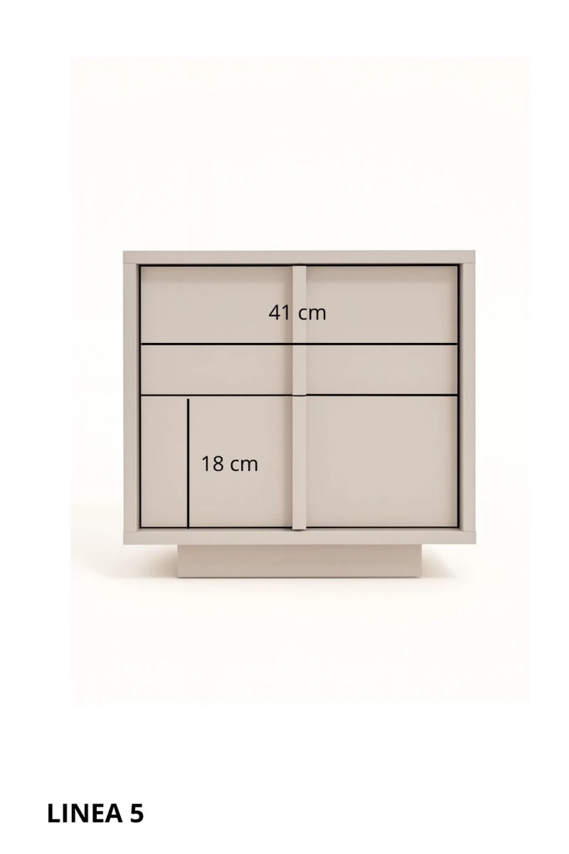 Zdjęcie Wymiarów Stolik Nocny Kaszmirowy 45 cm LINEA