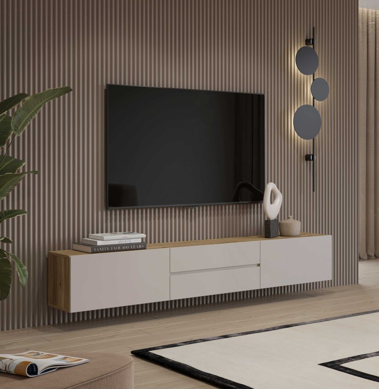 CRISS 24MKOM39_1 SZAFKA RTV WISZĄCA DO SALONU DĄB MUAVELLA KASZMIR ARANŻACJA.jpg