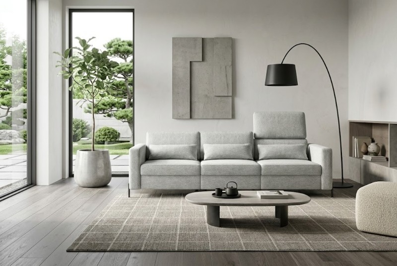 Nowoczesna Szara Sofa 254 cm do Salonu PIENZA