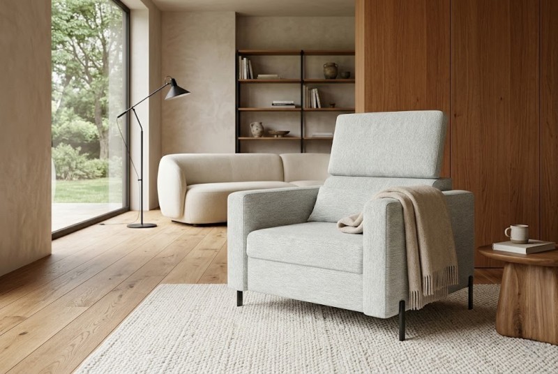 Nowoczesny Szary Fotel 106 cm do Salonu PIENZA