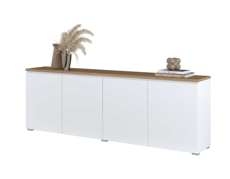 MODO 247VOJ25_2a KOMODA SZAFKA RTV DO SALONU POKOJU DZIENNEGO BIAŁY DĄ MAUVELLA ZEWNĄTRZ PÓŁARANŻ.jpg