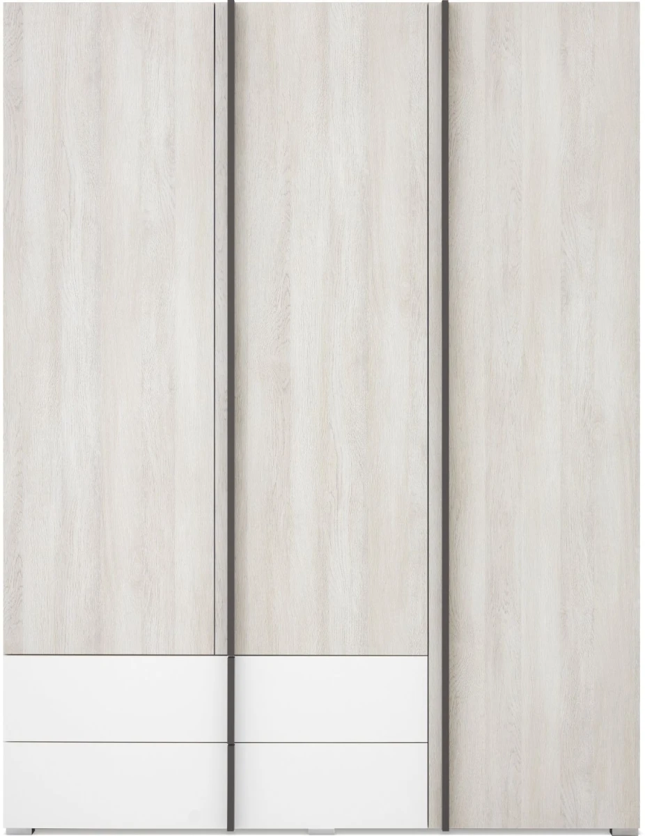 Szafa Młodzieżowa 150 cm Biała Dąb Wilton do Sypialni REMO RM1