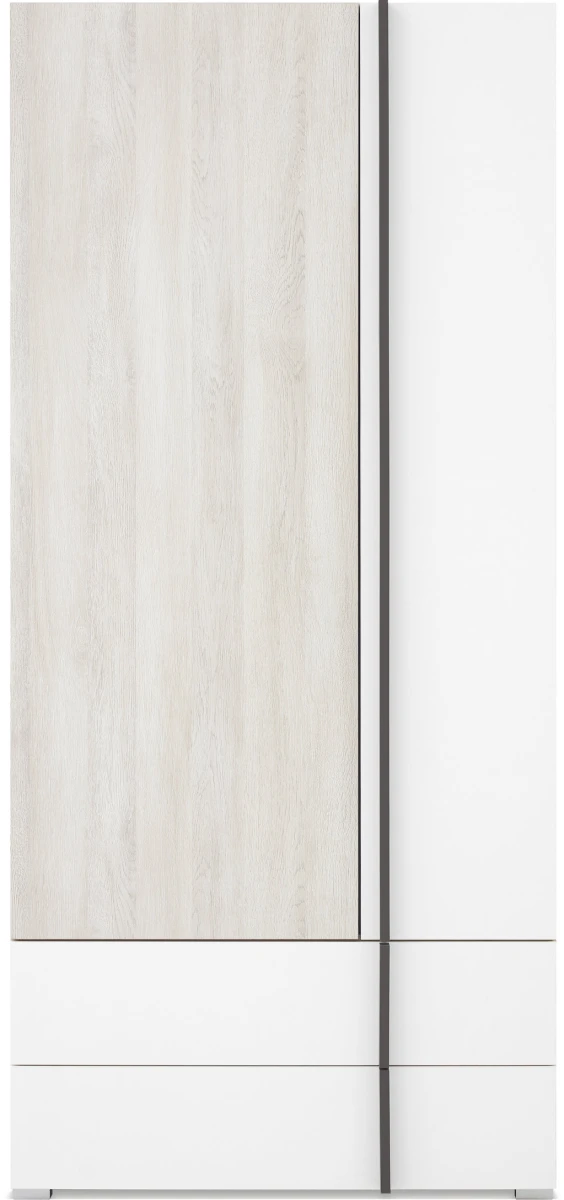 Szafa Młodzieżowa 90 cm Biała Dąb Wilton do Sypialni REMO RM2