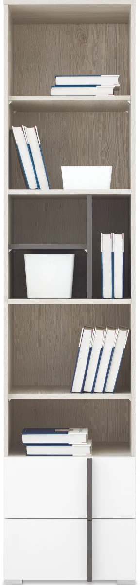 Regał Młodzieżowy 45 cm Biały Dąb Wilton do Pokoju REMO RM5