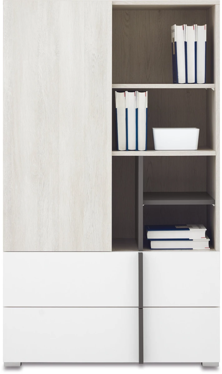 Komoda Młodzieżowa 80 cm Biała Dąb Wilton do Pokoju REMO RM6