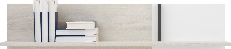 Półka Wisząca Młodzieżowa 120 cm Biała Dąb Wilton do Pokoju REMO RM13