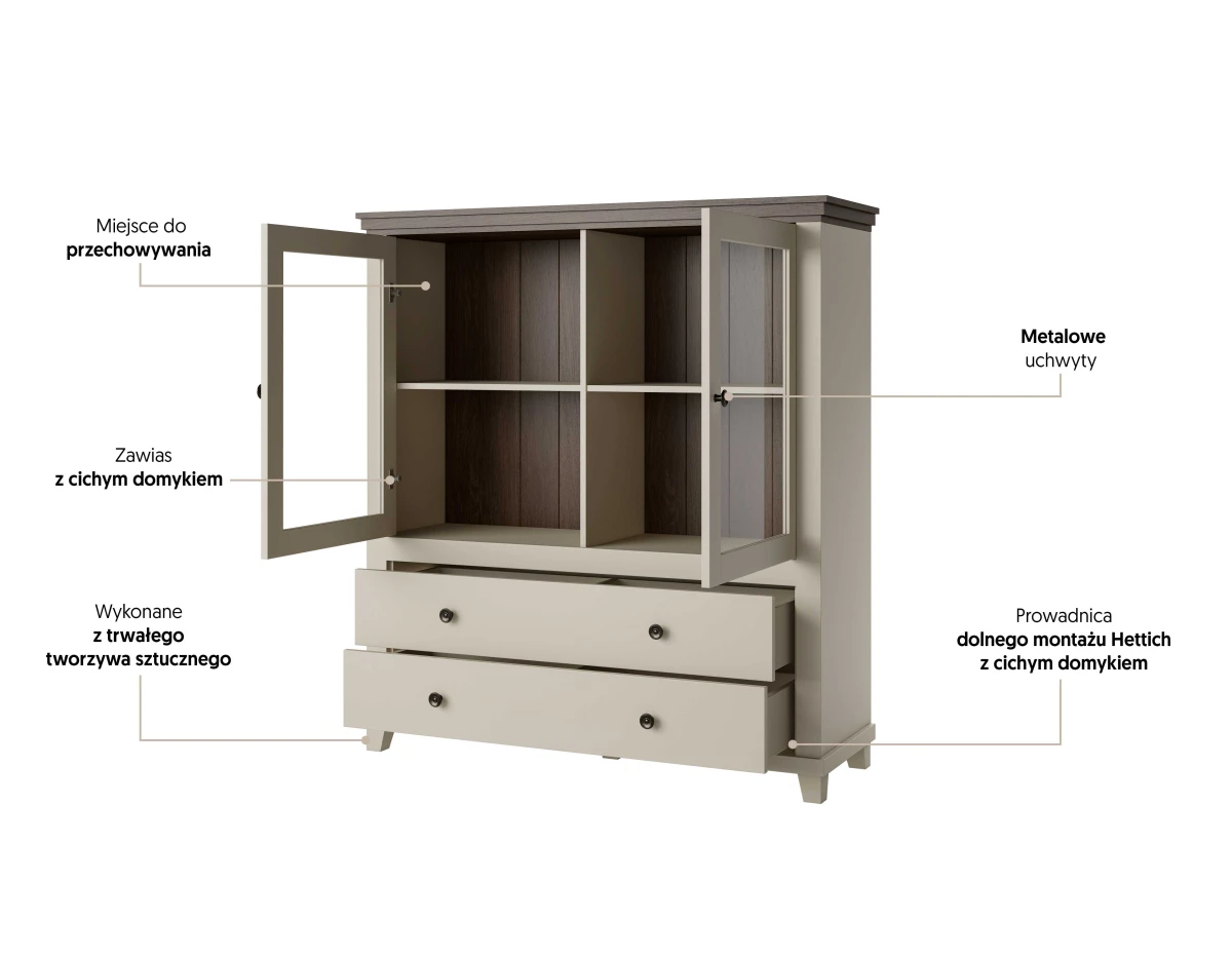 EVORA 24D1JU46_8PL KOMODA WYSOKA Z WITRYNĄ BEŻ JASNY BEŻOWA DĄB DUNIN OPIS.jpg
