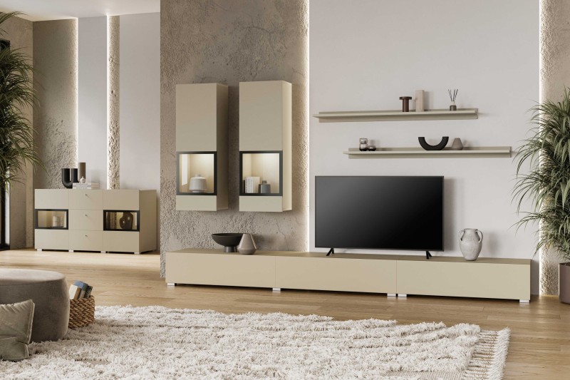 BAROS 2412BM10.. MEBLOŚCIANKA DO SALONU POKOJU DZINNEGO BEŻOWA JASNY BEŻ ARANŻACJA.jpg