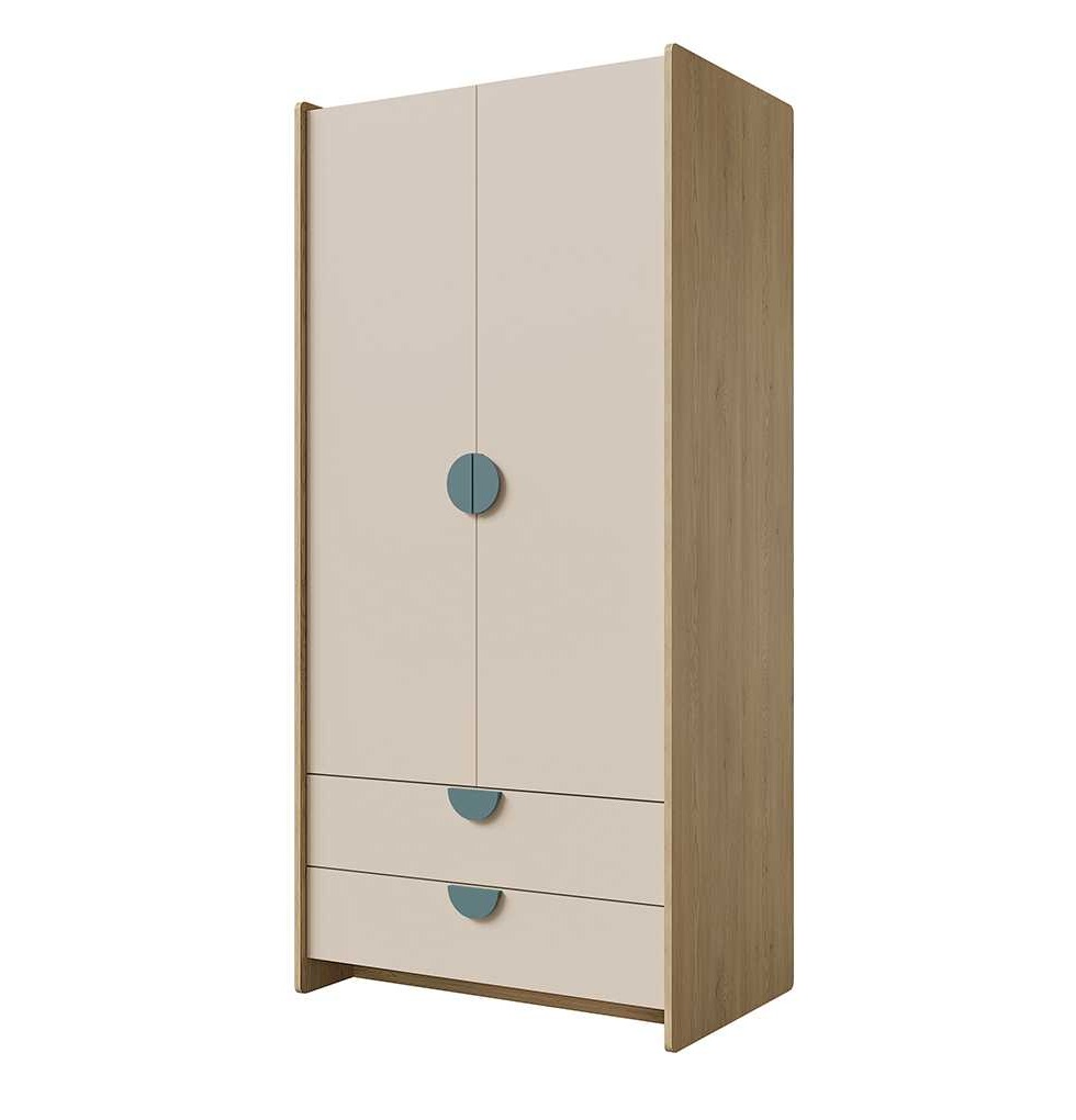 SZAFA 2D2SZ_morski DĄB CREMONA MACADAMIA MORSKI NIEBIESKI DO POKOJU DZIECKA.jpg