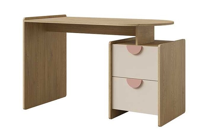 BIURKO_2 DĄB CREMONA MACADAMIA PUDROWY RÓŻ DO POKOJU DZIECKA.jpg
