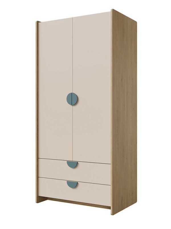 SZAFA 2D2SZ_morski DĄB CREMONA MACADAMIA MORSKI NIEBIESKI DO POKOJU DZIECKA.jpg