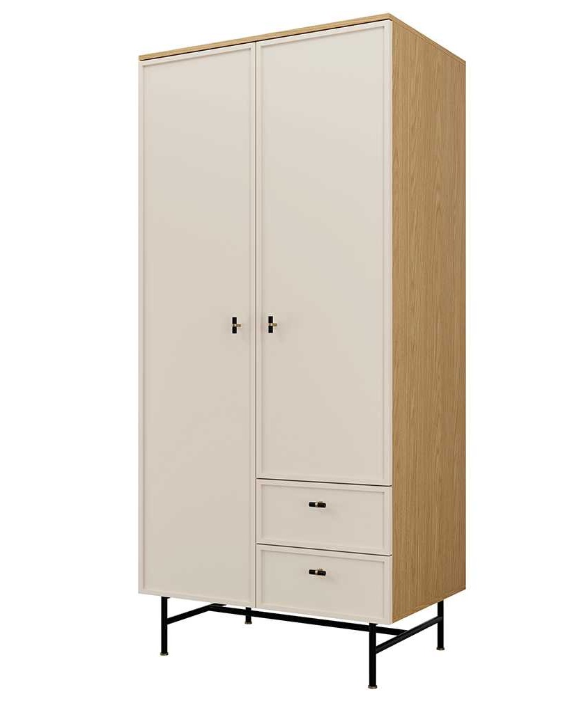 ELORA SZAFA 2S2D_dąb wiosenny+macadamia kaszmir kaszmirowa beż beżowa.jpg