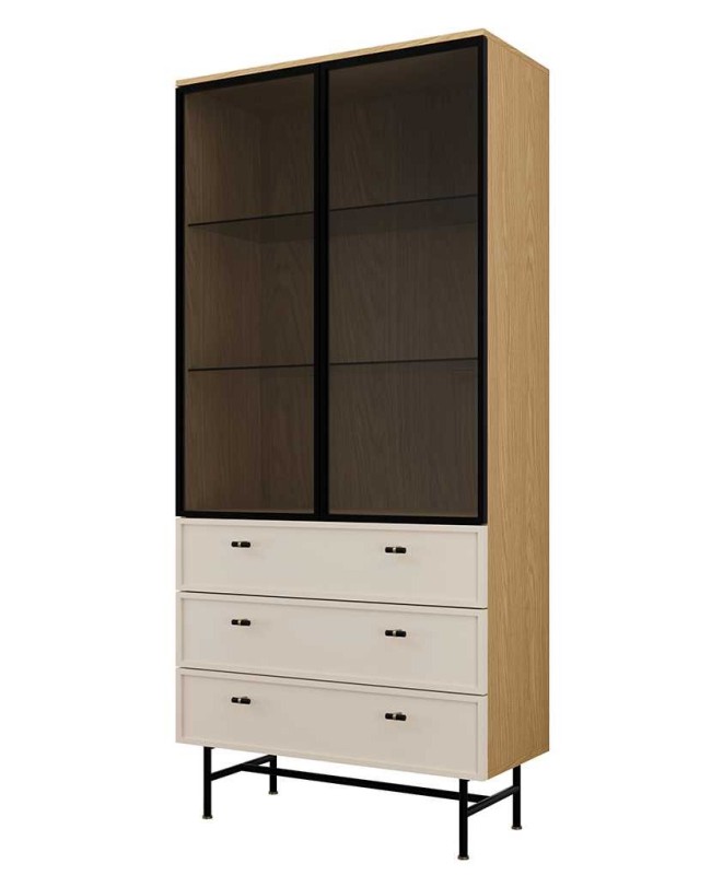 ELORA REGAL WYSOKI 3S2D bez LED_dąb wiosenny+macadamia kaszmir kaszmirowy beż beżowy.jpg