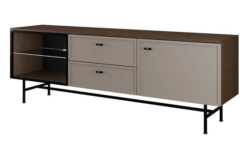 ELORA SZAFKA RTV DUZA 2S2D SZKLO_baltic storm+stone grey toffi kaszmir beż.jpg