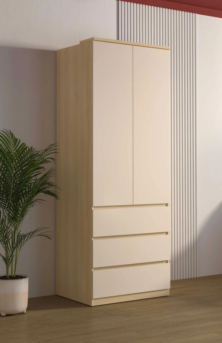 TERRA 24LBON68_1 SZAFA DWUDRZWIOWA 3 SZUFLADY DO SYPIALNI MŁODZIEŻOWA DĄB LINDBERG BEŻ PIASKOWY ARANŻACJA.jpg