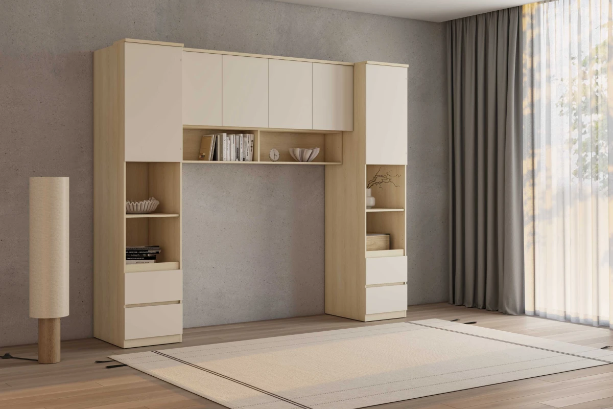 TERRA 24LBON12+24LBON94x2 MEBLOŚCIANKA ZABUDOWA DĄB LINDBERG BEŻ PIASKOWY ARANŻACJA.jpg