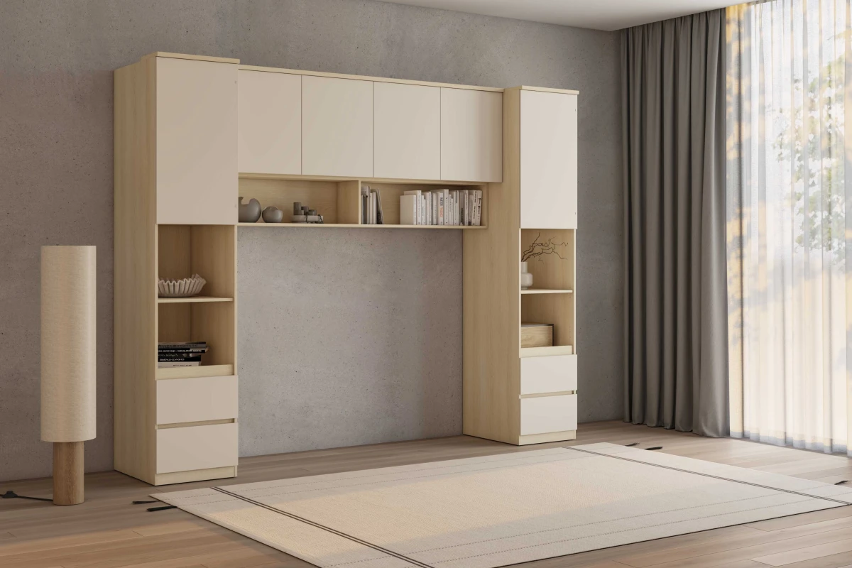 TERRA 24LBON13+24LBON94x2 MEBLOŚCIANKA ZABUDOWA DĄB LINDBERG BEŻ PIASKOWY ARANŻACJA.jpg