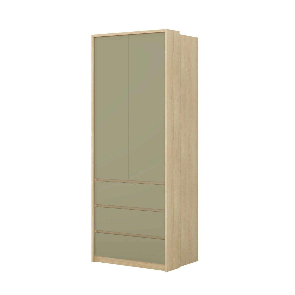 TERRA 24LEON68_2+24LGON01 SZAFA DWUDRZWIOWA 3 SZUFLADY Z LISTWĄ BOCZNĄ DO SYPIALNI MŁODZIEŻOWA DĄB LINDBERG EUKALIPTUS ZEWNĄTRZ.jpg