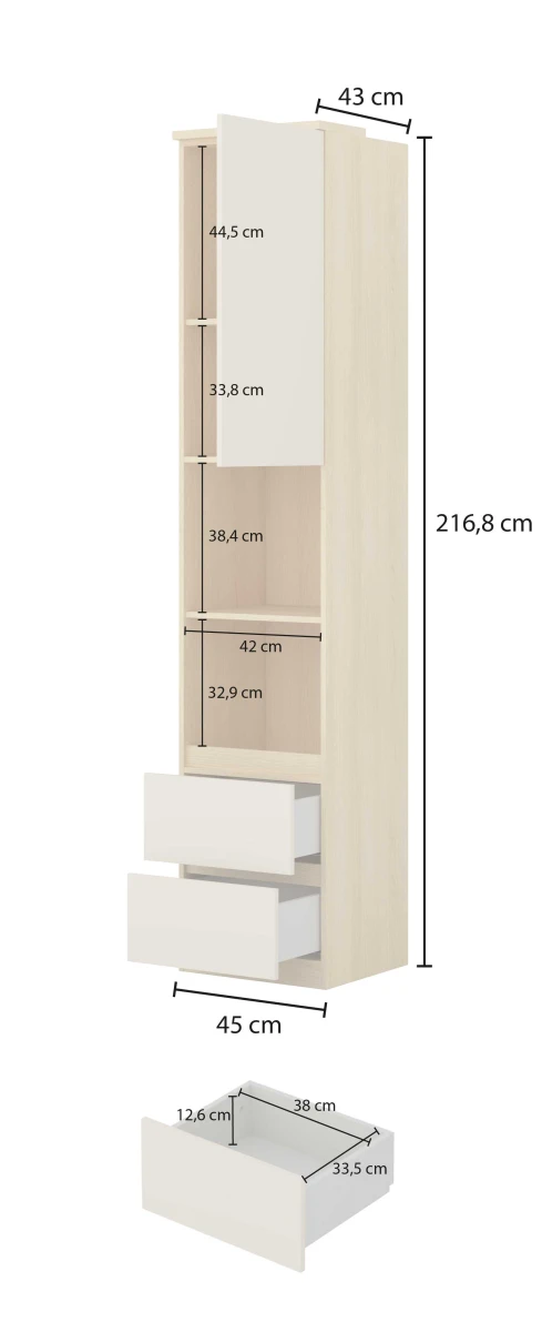 TERRA 24..ON84_7 REGAŁ PŁYTKI 2 SZUFLADY JEDNODRZWIOWY WYMIARY.jpg