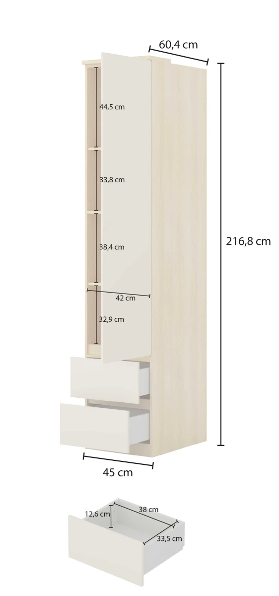 TERRA 24..ON95_7 REGAŁ GŁĘBOKI 2 SZUFLADY JEDNODRZWIOWY WYMIARY.jpg