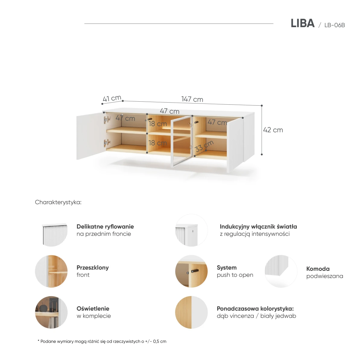 LB6BBJDV_05 LIBA SZAFKA RTV WISZĄCA DO SALONU BIAŁA DĄB OPIS WYMIARY.jpg