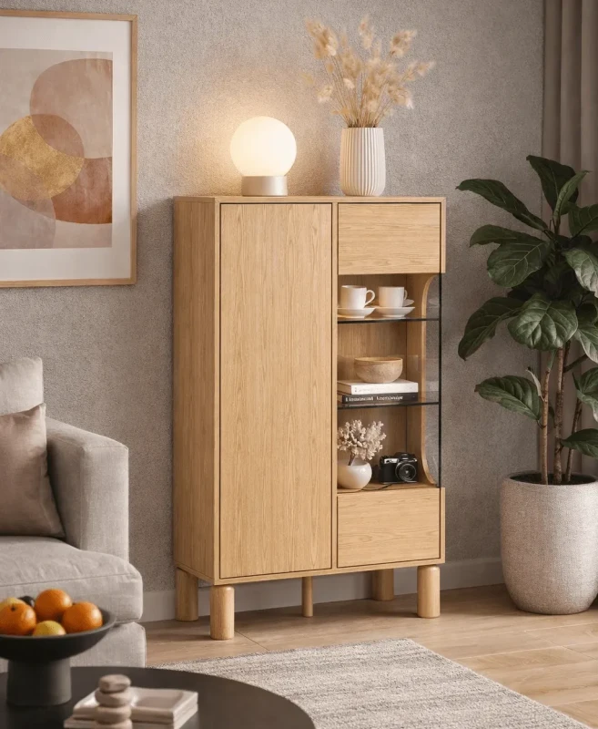 WITRYNA SANDEN SN-3 DĄB STYL SKANDYNAWSKI DO SALONU POKOJU SYPIALNI ARANŻACJA.webp