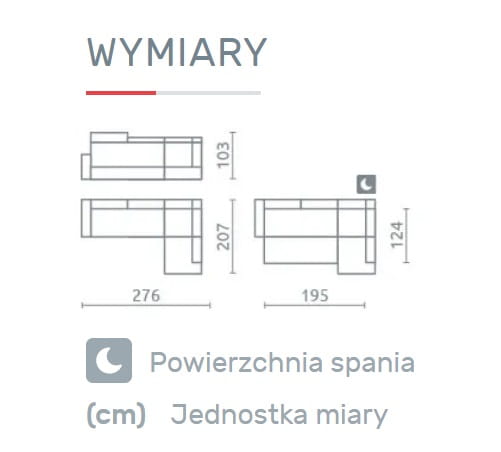 Narożnik UMBRIA II Do Salonu Funkcja Spania Regulowany Zagłówek Wymiary