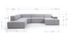 Zdjęcie Wymiarów Modułowy Narożnik XL FONDY 352 cm w Kształcie "U"