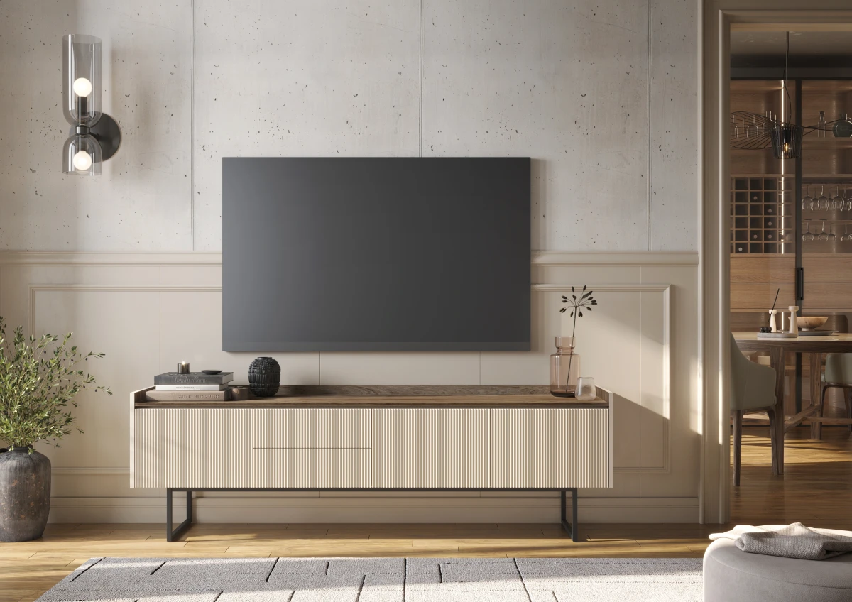 LG6BDC_01a SZAFKA RTV Z OŚWIETLENIEM BEŻOWA DO SALONU ARANŻACJA.jpg