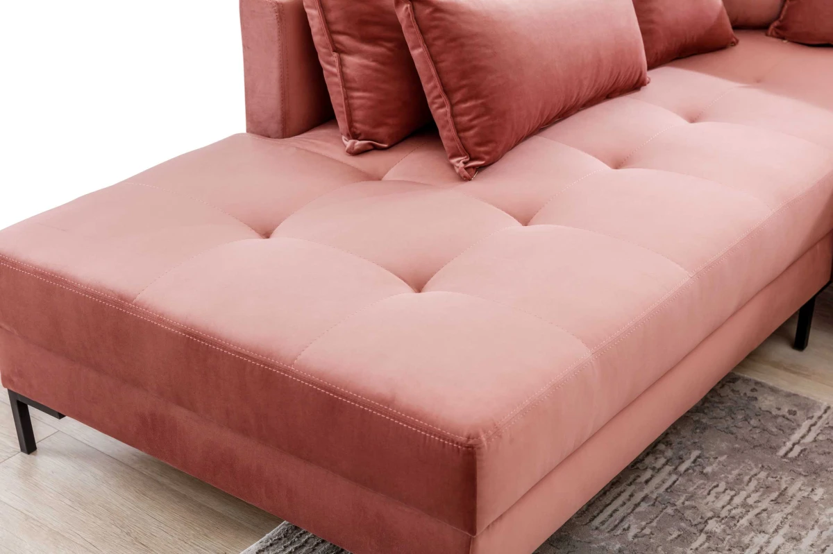 Alzira DETAL - Amor 4329 dusty pink 3 nowoczesny narożnik na wysokich nóżkach pojemnik funkcja spania.jpg