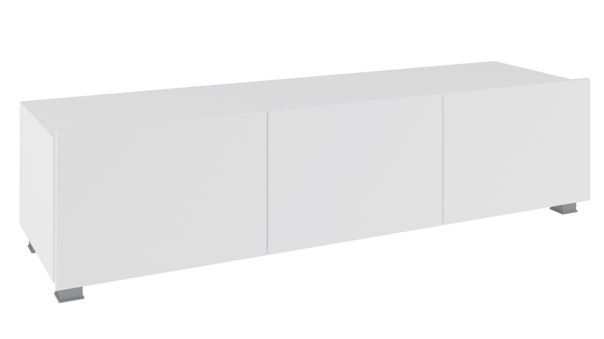 Szafka RTV 150 biała PRESTIŻ  Stolik Wisząca Stojąca Uniwersalna biały połysk czarny dąb złoty.jpg