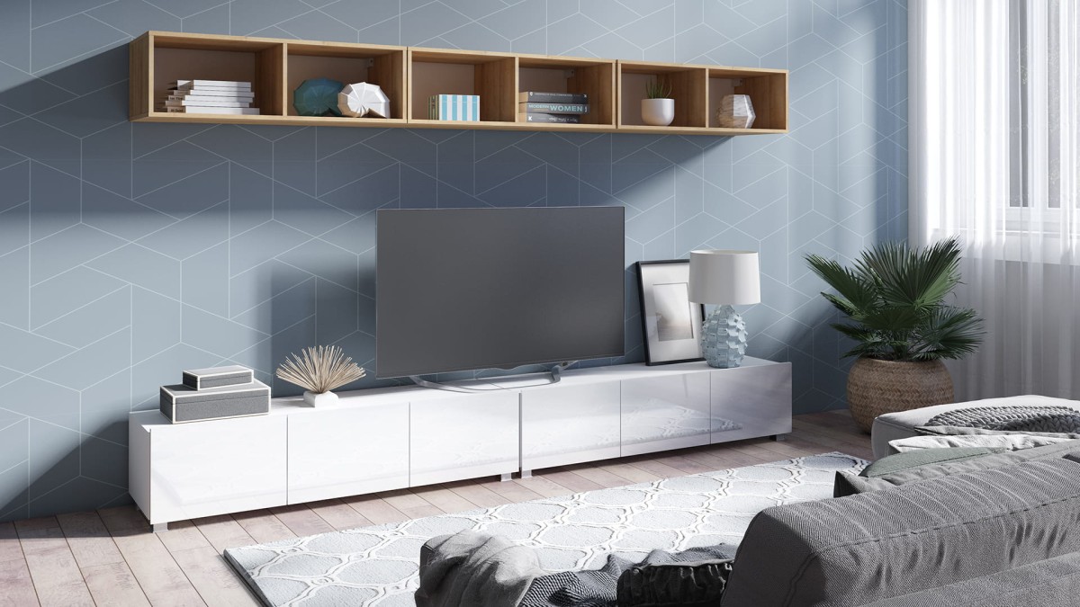 ZESTAW 33 biały-dąb złoty (2) PRESTIŻ ZESTAW MEBLI Do Salonu Meblościanka POKÓJ Szafka Wisząca Uniwersalna RTV Wysoki Połysk.jpg