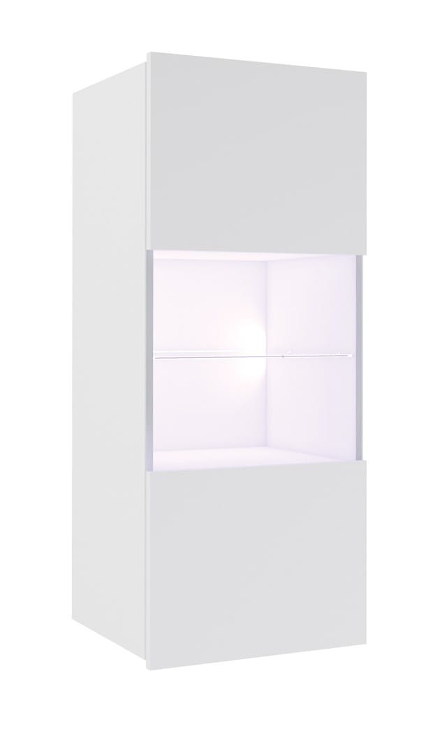 WITRYNA WISZĄCA biała PRESTIŻ  Drzwi Półka biały połysk czarny dąb złoty LED.jpg