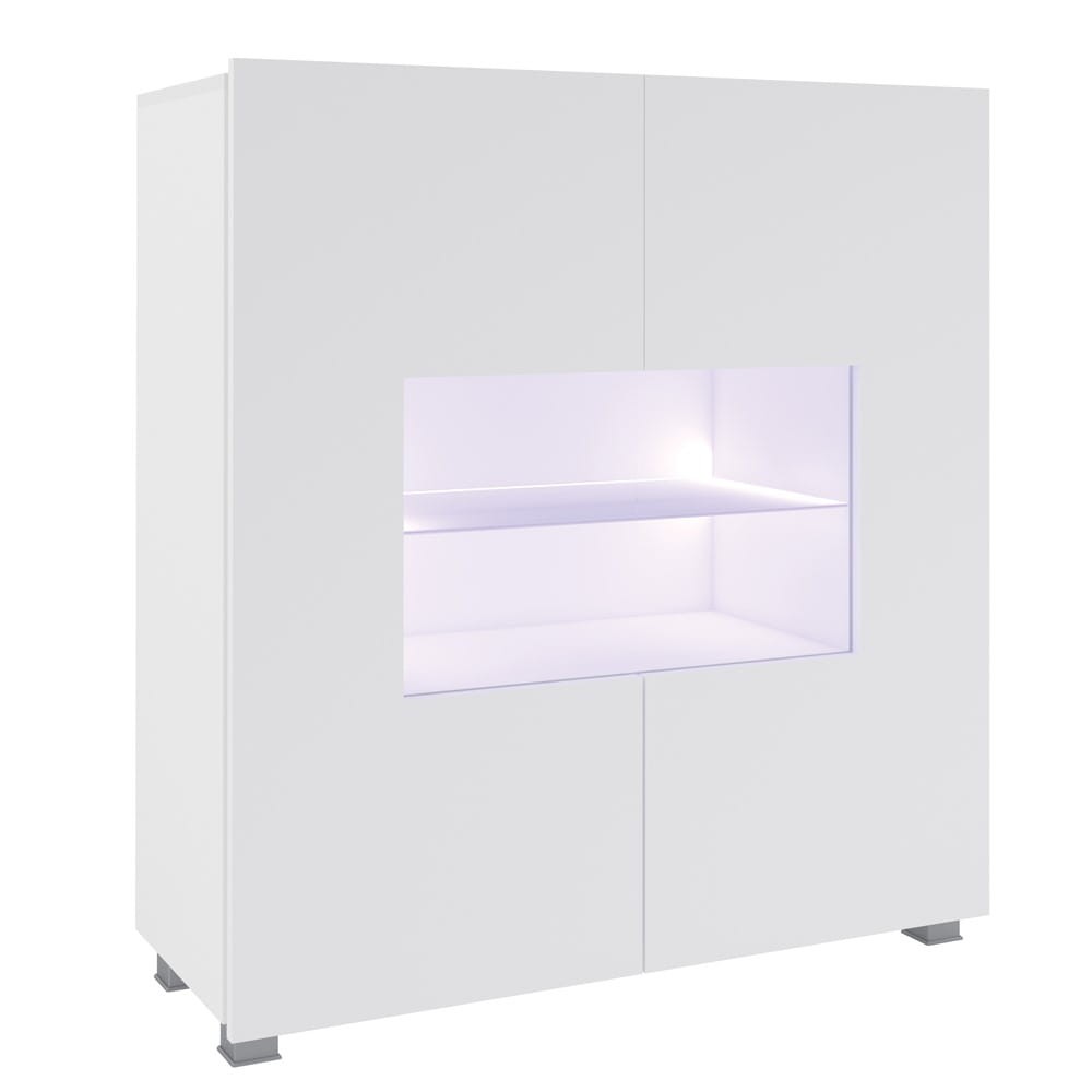 K2D biała Komoda PRESTIŻ Witryna LED biały połysk czarny dąb złoty.jpg