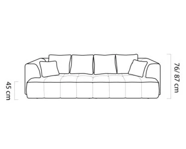 BIGSOFA-ALIBO-nowoczesna sofa do salonu elektryczna funkcja relax funkcja spania poduszki oparciowe wymiary front.webp