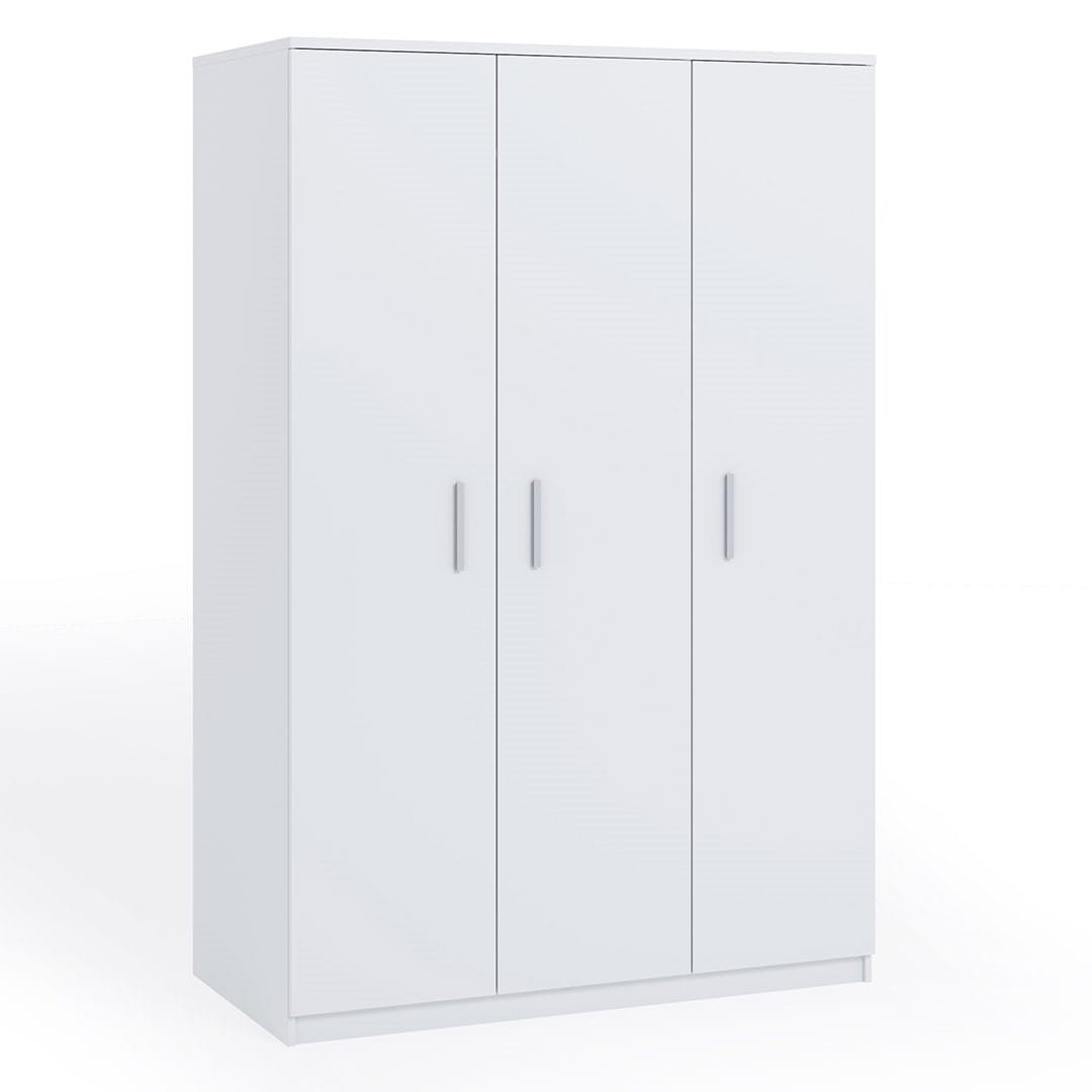 BO SZAFA 3-DRZWIOWA biała BONO Do Sypialni Pokoju Salonu Garderoba Trzydrzwiowa Nowoczesna Pojemna Tradycyjna 2- drążki Półki