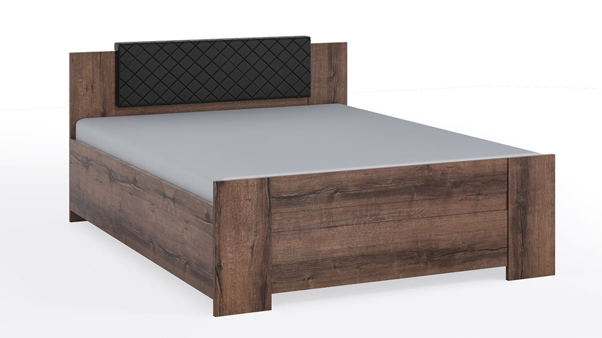 BO ŁÓŻKO Z ZAGŁÓWKIEM (opcja) dąb monastery + czarny Do Sypialni 160 x 200 POjemnik na pościel stelaż BONO.jpg